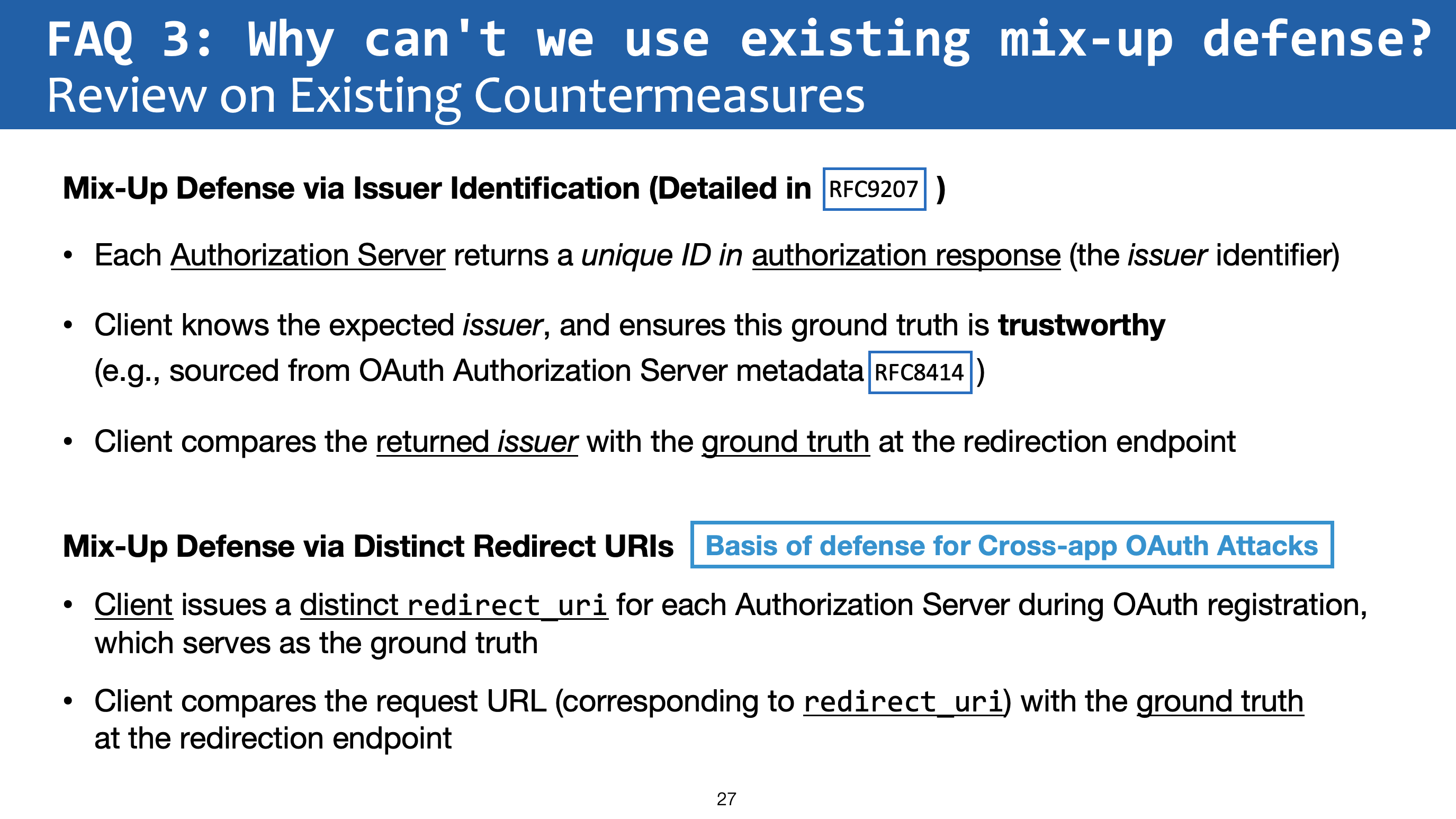 Review on Existing Countermeasures