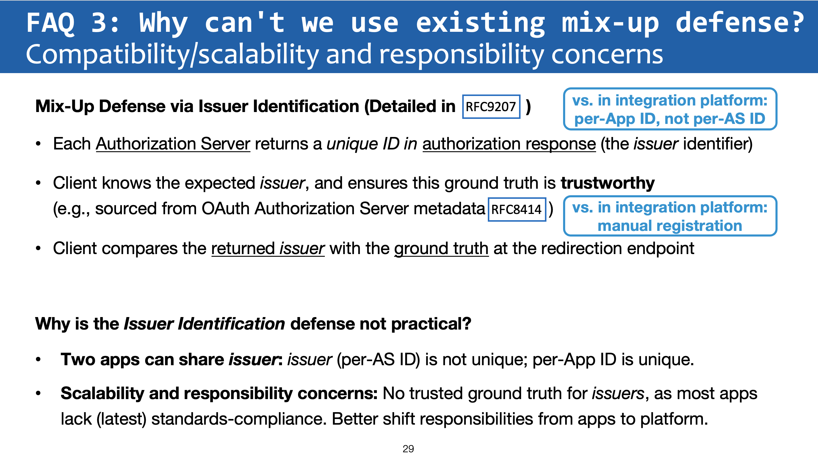 Compatibility/scalability and responsibility concerns